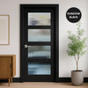 UK Made to Measure - Ashford 4L Interior Door - Clear Reeded  Glass - Premium Primed - 7 Colour Options