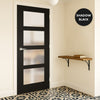 UK Made to Measure - Ashford 4L Interior Door - Frosted Glass - Premium Primed - 7 Colour Options