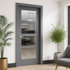 UK Made to Measure - Ashford 4L Interior Door - Clear Reeded  Glass - Premium Primed - 7 Colour Options