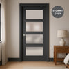 UK Made to Measure - Ashford 4L Interior Door - Frosted Glass - Premium Primed - 7 Colour Options