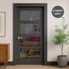 UK Made to Measure - Ashford 4L Interior Door - Tinted Glass - Premium Primed - 7 Colour Options