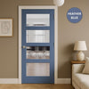 UK Made to Measure - Ashford 4L Interior Door - Clear Reeded  Glass - Premium Primed - 7 Colour Options