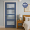 UK Made to Measure - Ashford 4L Interior Door - Frosted Glass - Premium Primed - 7 Colour Options