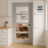 UK Made to Measure - Ashford 4L Interior Door - Clear Reeded  Glass - Premium Primed - 7 Colour Options