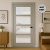 UK Made to Measure - Ashford 4L Interior Door - Frosted Glass - Premium Primed - 7 Colour Options