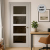 UK Made to Measure - Ashford 4L Interior Door - Tinted Glass - Premium Primed - 7 Colour Options