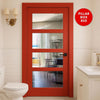 UK Made to Measure - Ashford 4L Interior Door - Clear Reeded  Glass - Premium Primed - 7 Colour Options