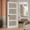 UK Made to Measure - Ashford 4L Interior Door - Clear Reeded  Glass - Premium Primed - 7 Colour Options