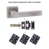 Two Pack Asti Forme Designer Lever on Minimal Square Rose Urban Graphite Combo Handle Pack