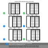 ThruEasi Black Room Divider - Astoria Clear Glass Prefinished Door Pair with Full Glass Side