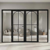 ThruEasi Black Room Divider - Astoria Clear Glass Prefinished Door Pair with Full Glass Sides