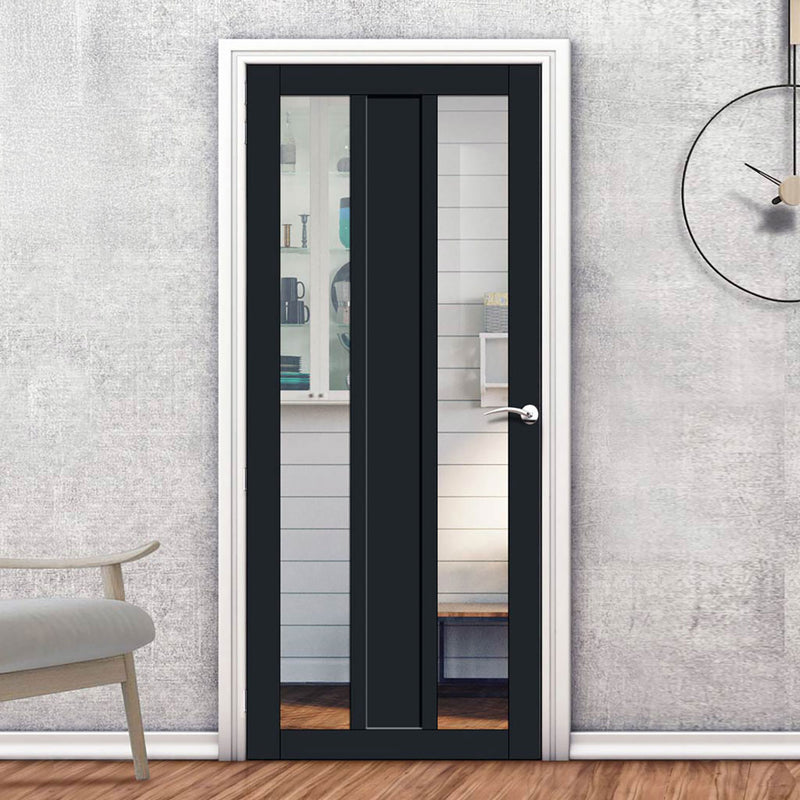 Avenue 2 Pane 1 Panel Solid Wood Internal Door UK Made DD6410G Clear Glass - Eco-Urban - Colour Options
