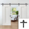 Double Sliding Door & Black Barn Track - Axis White Panelled Doors