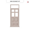 Exterior Victorian Bird 4L 4P Front Door with Transom - Customisable: Size, Colour, Glass Options
