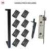 Concord 280mm Back to Back Double Door Pull Handle Pack - 8 Square Hinges - Matt Black