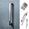 Concord 280mm Back to Back Double Door Pull Handle Pack - 8 Square Hinges - Polished Stainless Steel