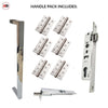 Concord 280mm Back to Back Double Door Pull Handle Pack - 6 Square Hinges - Polished Stainless Steel