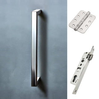 Image: Concord 280mm Back to Back Pull Handle Pack - 3 Radius Cornered Hinges - Polished Stainless Steel