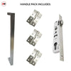 Concord 280mm Back to Back Pull Handle Pack - 3 Square Hinges - Satin Stainless Steel