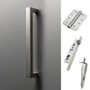 Concord 280mm Back to Back Double Door Pull Handle Pack - 6 Radius Cornered Hinges - Satin Stainless Steel