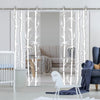 Double Glass Sliding Door - Solaris Tubular Stainless Steel Sliding Track & Bamboo 8mm Clear Glass - Obscure Printed Design