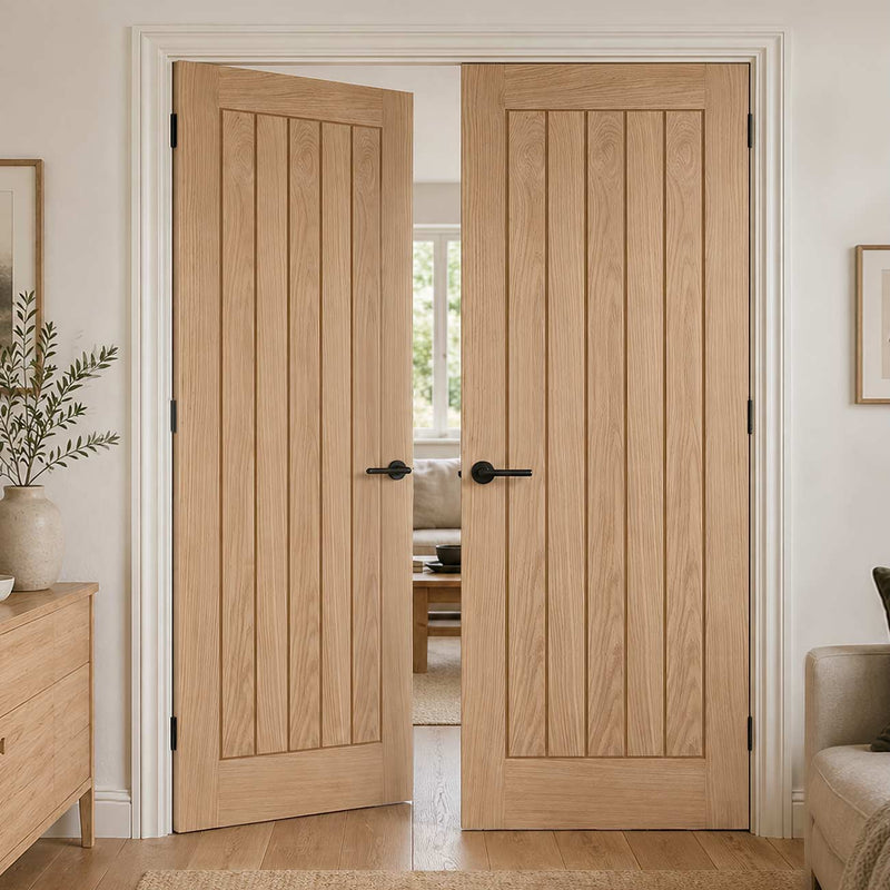 Belize Oak Internal Door Pair - Prefinished