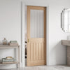 Belize Oak Single Evokit Pocket Door - Silkscreen Etched Clear Glass