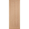 Premium Single Sliding Door & Wall Track - Belize Flush Oak Door - Unfinished