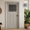 UK Made to Measure - Wilton 1930' Interior Door - Tinted Glass - Premium Primed - 7 Colour Options