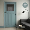 UK Made to Measure - Wilton 1930' Interior Door - Tinted Glass - Premium Primed - 7 Colour Options