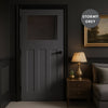 UK Made to Measure - Wilton 1930' Interior Door - Tinted Glass - Premium Primed - 7 Colour Options