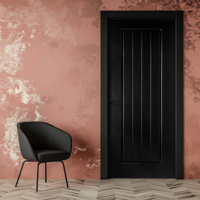 Samantha Black Grained Internal PVC Door
