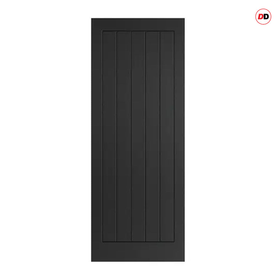 JB Kind Cottage Black Internal Door Pair - Black Matt Finish - 1/2 Hour Fire Rated - Prefinished