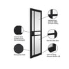 Top Mounted Black Sliding Track & Door - Industrial City Black Internal Door - Clear Glass - Prefinished
