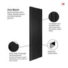 J B Kind Laminates Aria Black Coloured Fire Internal Door Pair - 1/2 Hour Fire Rated - Prefinished