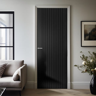 Image: J B Kind Laminates Aria Black Internal Door - Prefinished
