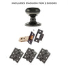 Two Pack Harrogate Mushroom Old English Mortice Knob Black Nickel Combo Handle Pack