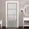 Staten 3 Pane 1 Panel Solid Wood Internal Door UK Made DD6310SG - Frosted Glass - Eco-Urban - Colour Options