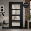 UK Made to Measure - Ashford 4L Interior Door - Clear Glass - Premium Primed - 7 Colour Options
