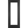 Blenheim Black Internal Door Pair - Prefinished - Clear Bevelled Glass