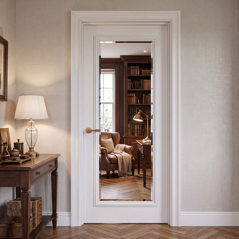 Blenheim White Primed Internal Door - Clear Bevelled Glass