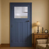 UK Made to Measure - Wilton 1930'  Interior Door - Clear Reeded  Glass - Premium Primed - 7 Colour Options
