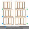 ThruEasi Oak Room Divider - Pattern 10 Clear Glass Unfinished Door Pair with Full Glass Sides