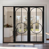 BlackRoom Divider - Bowery Clear Glass Prefinished Door Pair with Full Glass Side