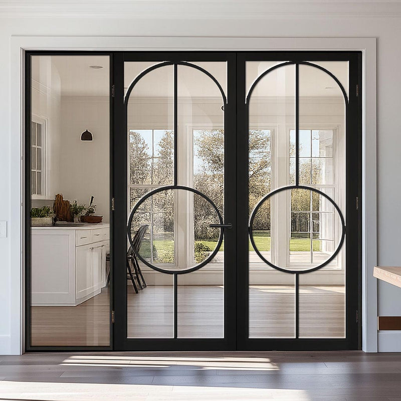 BlackRoom Divider - Bowery Clear Glass Prefinished Door Pair with Full Glass Side