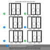 ThruEasi Black Room Divider - Bowery Clear Glass Prefinished Door Pair with Full Glass Side