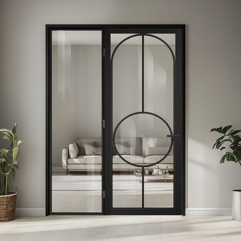 BlackRoom Divider - Bowery Clear Glass Prefinished Door with Full Glass Side