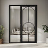 ThruEasi Black Room Divider - Bowery Clear Glass Prefinished Door with Full Glass Side