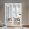 ThruEasi White Room Divider - Bowery Clear Glass Primed Door with Full Glass Side