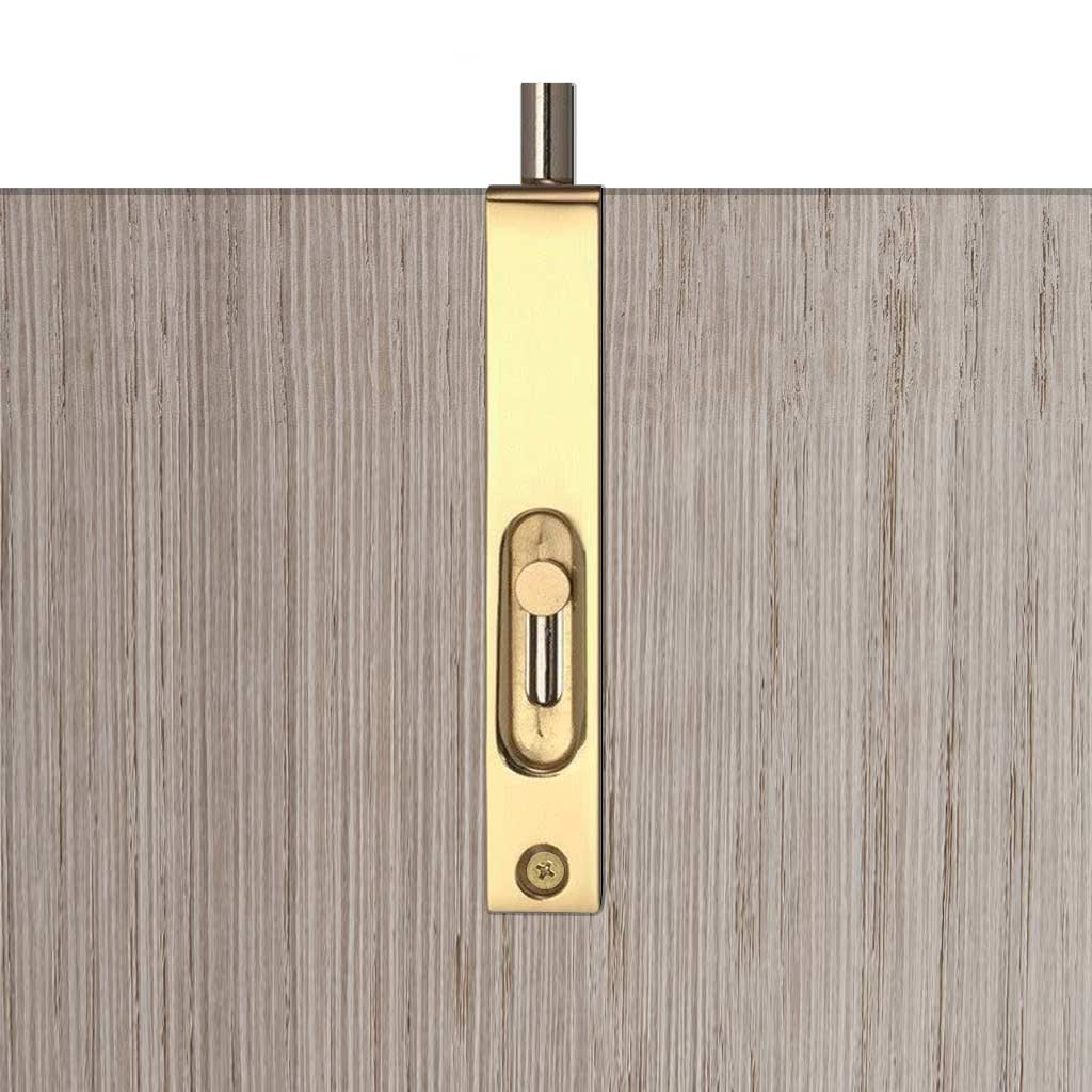 Edison Flush Bolt Polished Gold Finish - 16x100mm